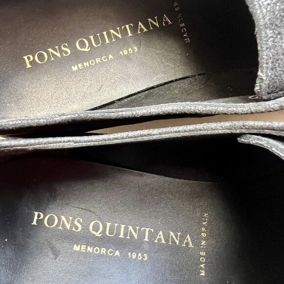 Pons Quintana Black Leather Shoes Pewter Silver Accents & Platform Soles EU 40 - Picture 14 of 16